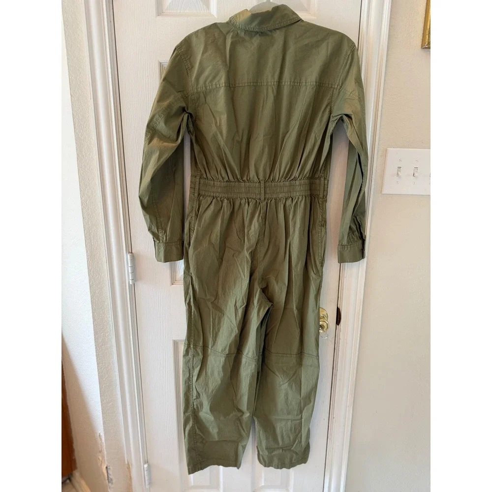 Michael Kors Olive Utility Jumpsuit Cargo Safari Military Chic Medium‎